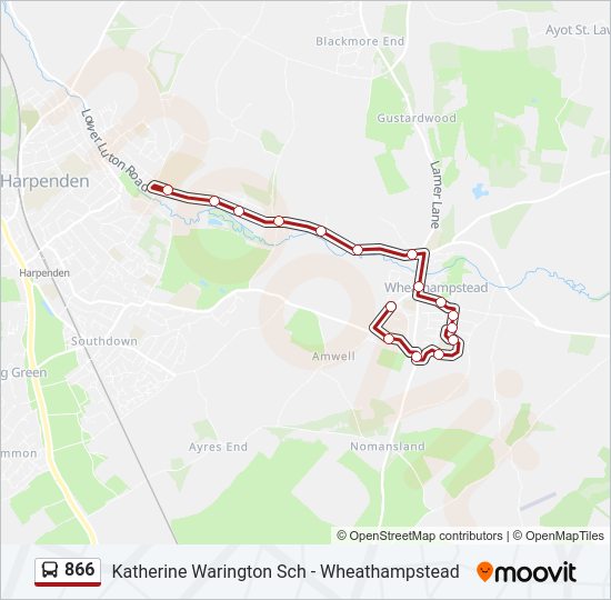 866 Bus Line Map