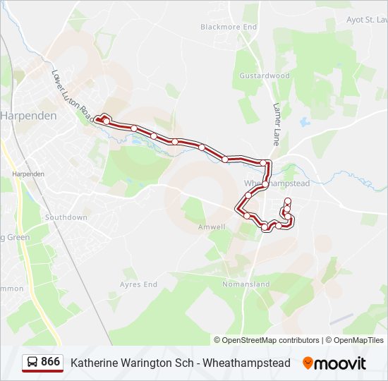 866 Route Schedules, Stops & Maps Harpenden (Updated)