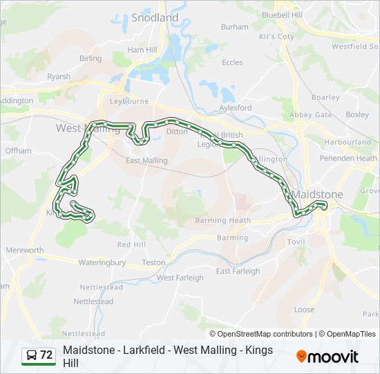 72 bus Line Map