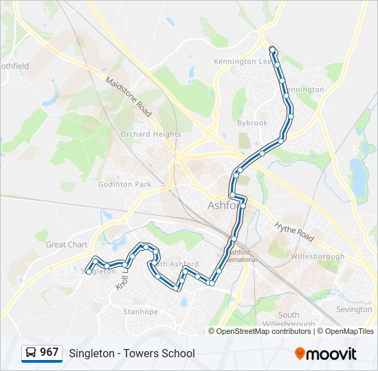 967 bus Line Map