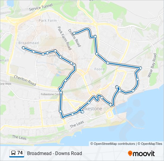 74 bus Line Map