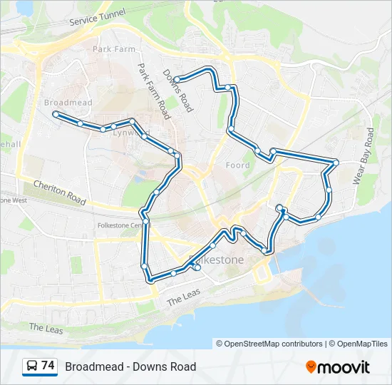 74 Bus Line Map