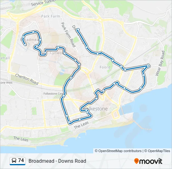 74 Bus Line Map