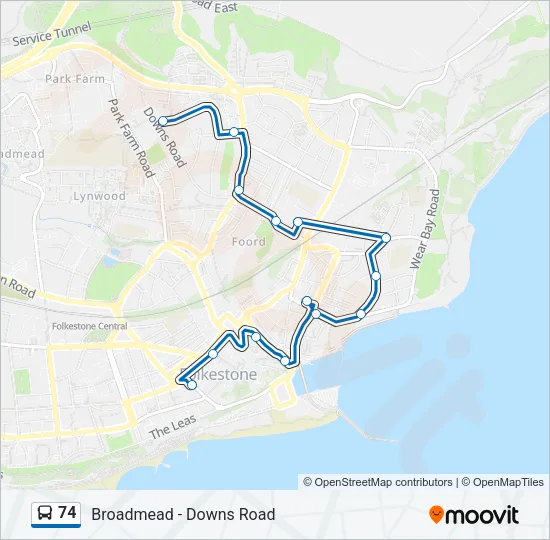 74 Bus Line Map