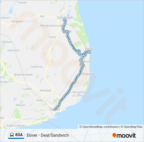 80A Bus Line Map