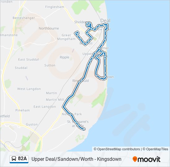 82a Route: Schedules, Stops & Maps - St Margarets at Cliffe (Updated)