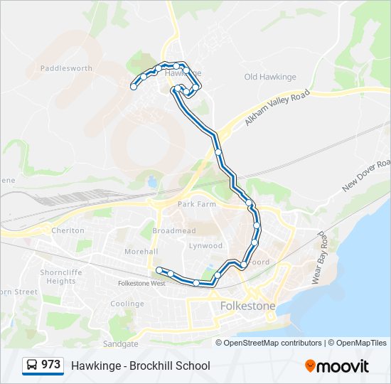 973 bus Line Map