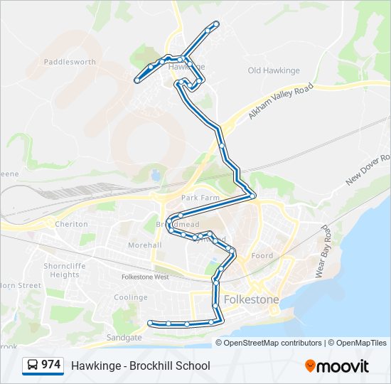 974 bus Line Map