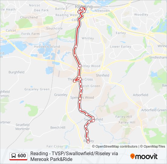 600 Route: Schedules, Stops & Maps - Riseley (Updated)