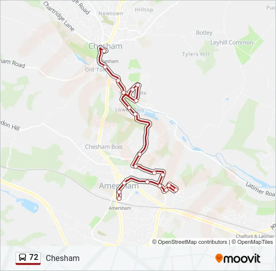72 Bus Line Map