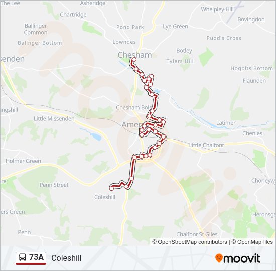 73A Bus Line Map
