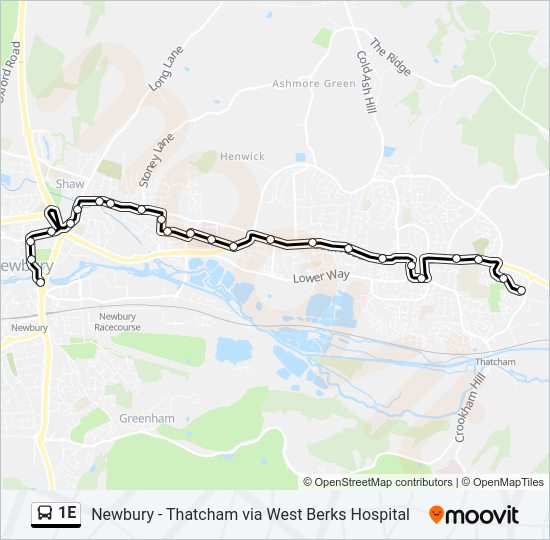 1E Bus Line Map