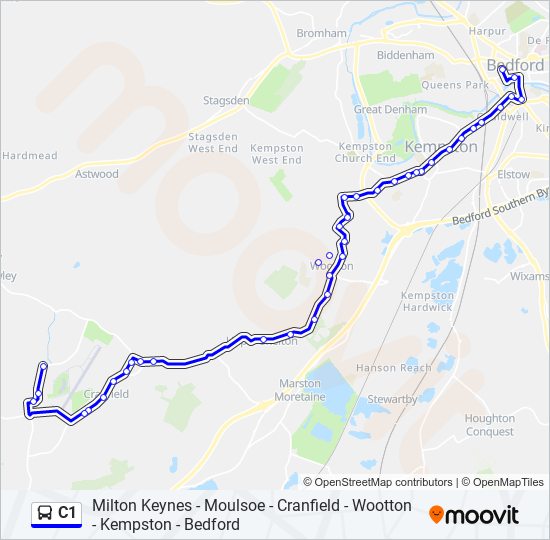 c1 Route Schedules, Stops & Maps Cranfield University (Updated)