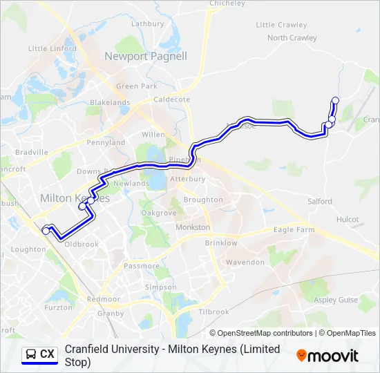 CX Bus Line Map