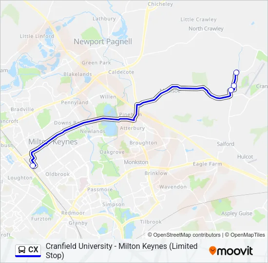 CX Bus Line Map