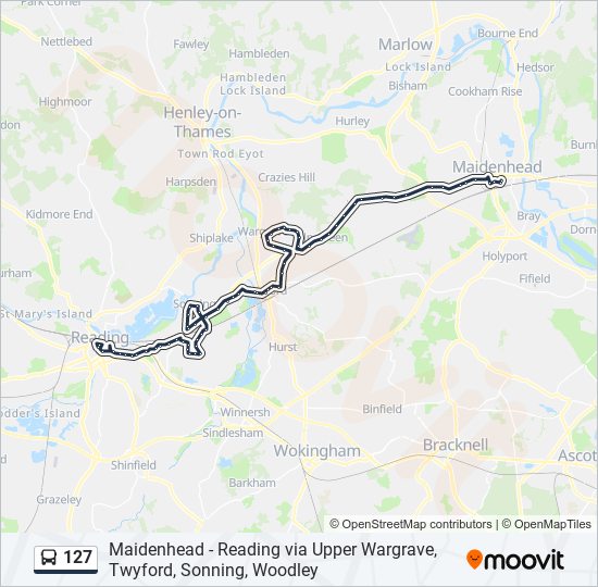 127 bus Line Map