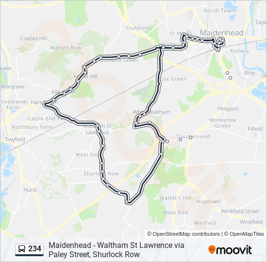 234 Route Schedules, Stops & Maps Maidenhead Town Centre (Updated)