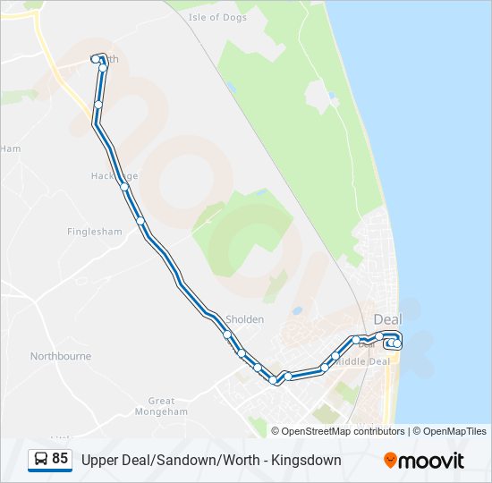 85 bus Line Map