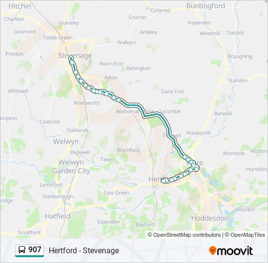 907 Route: Schedules, Stops & Maps - Stevenage (Updated)