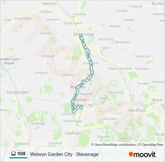 908 Bus Line Map