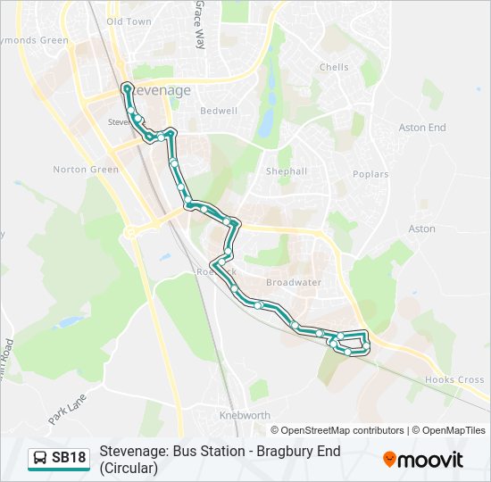SB18 Bus Line Map