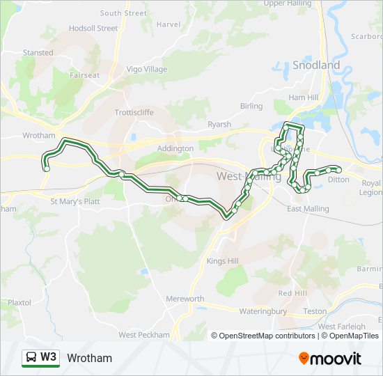 W3 Bus Line Map