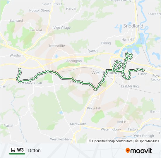 W3 Bus Line Map
