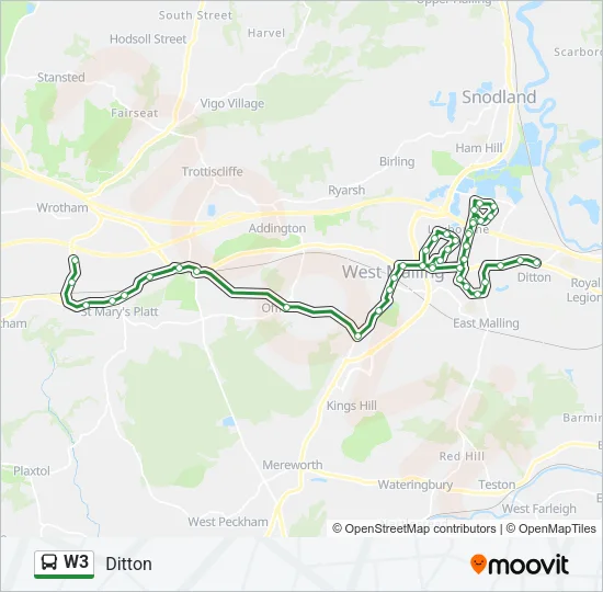W3 Bus Line Map