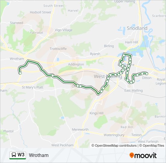 W3 bus Line Map