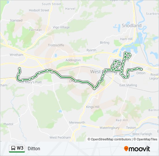 W3 bus Line Map