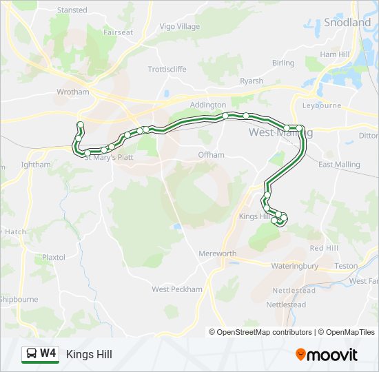 W4 bus Line Map