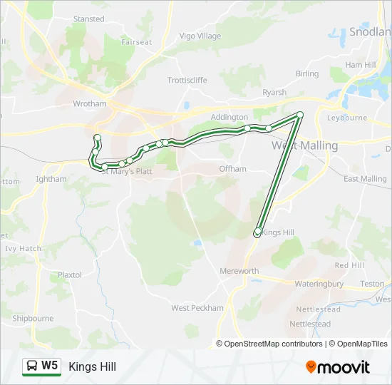 W5 Bus Line Map