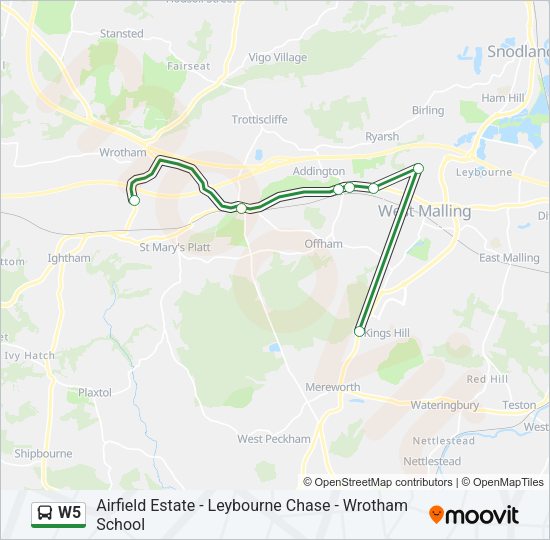 W5 Bus Line Map