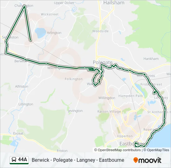 44A Bus Line Map