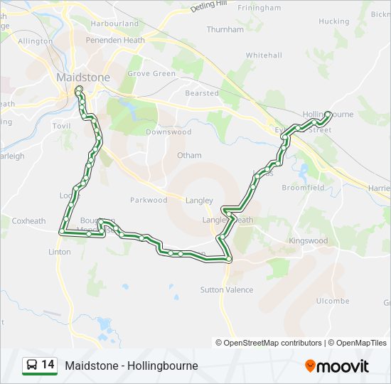 14 Bus Line Map