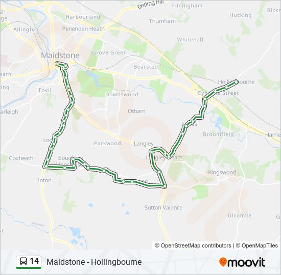 14 bus Line Map