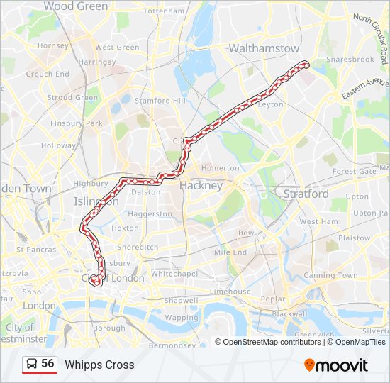 56 Bus Line Map