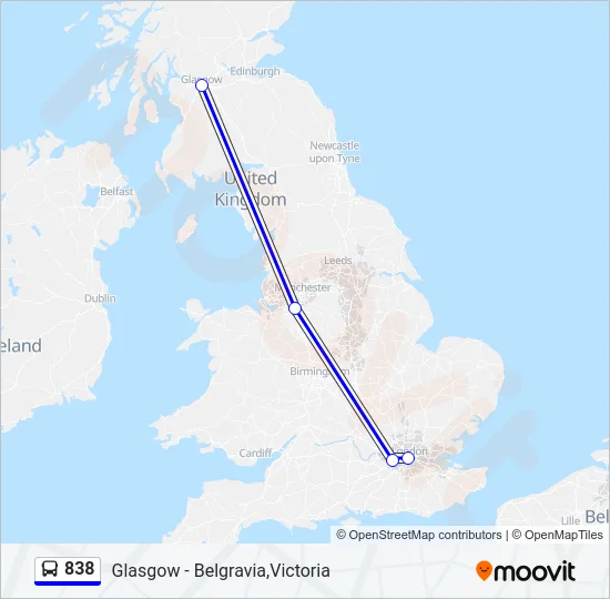 838 Bus Line Map