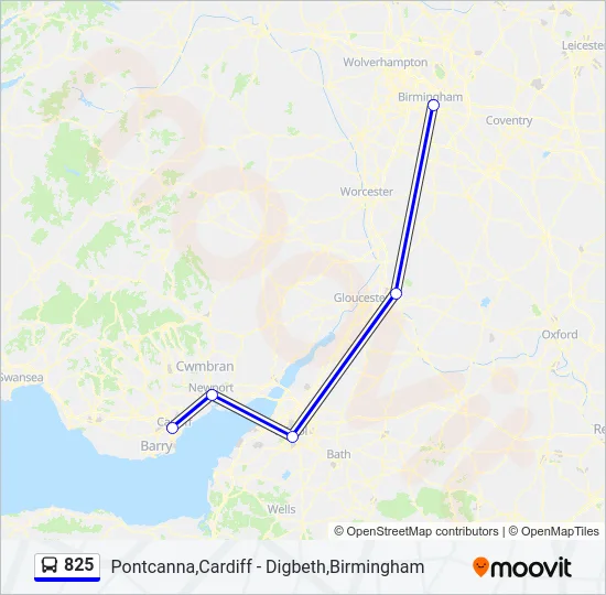 825 Bus Line Map
