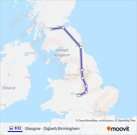 832 Bus Line Map