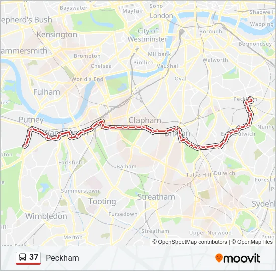 37 Bus Line Map