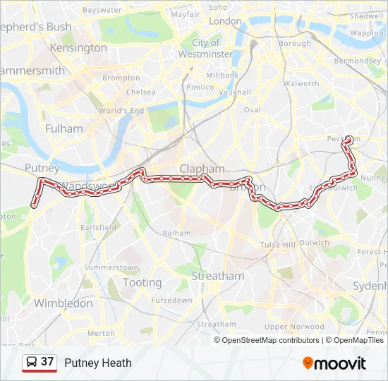 37 Bus Line Map