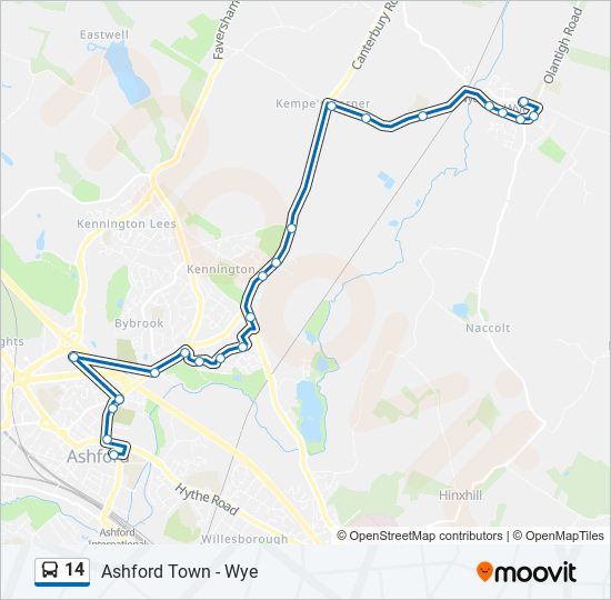 14 bus Line Map