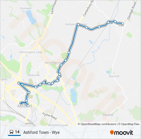 14 Route: Schedules, Stops & Maps - Wye (Updated)