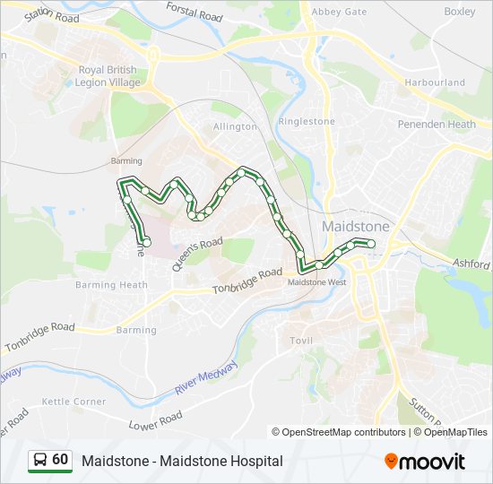 60 bus Line Map