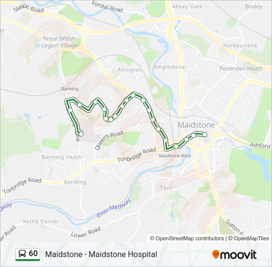 60 Bus Line Map