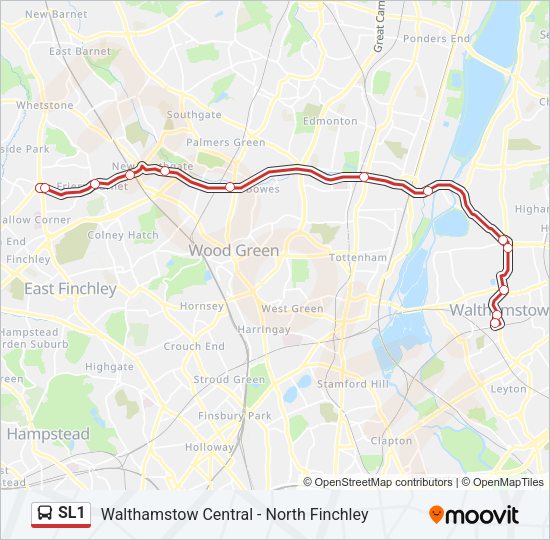 SL1 Bus Line Map