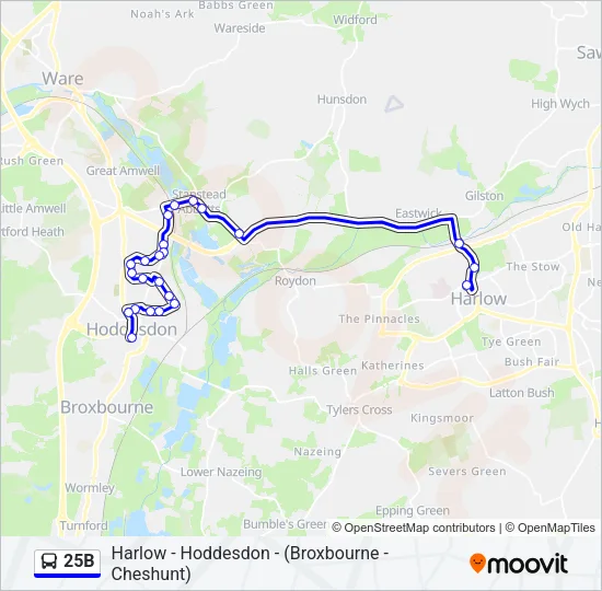 25B Bus Line Map