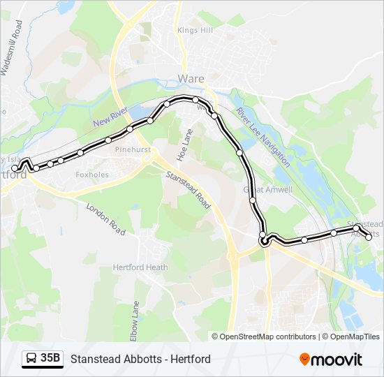 35B bus Line Map