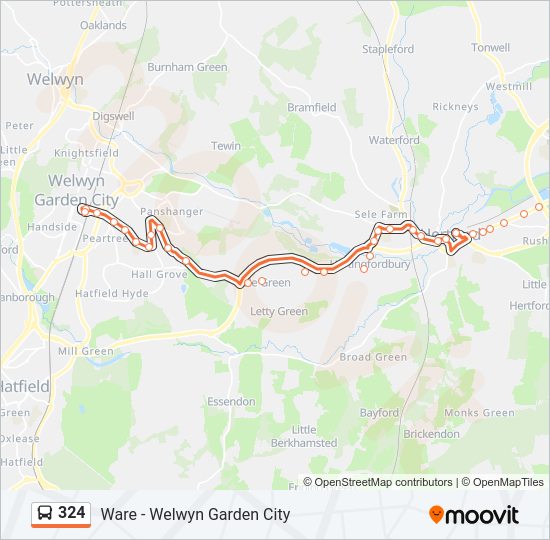 324 Route: Schedules, Stops & Maps - Welwyn Garden City (Updated)